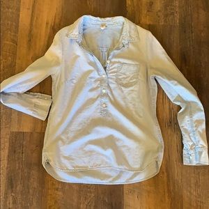 J crew light jean popover button up